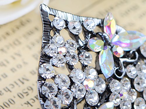 Alilang Womens Floral Silvery Tone Crystal Rhinestone Insect Butterfly Love Flower Heart Brooch Pin #TOP3