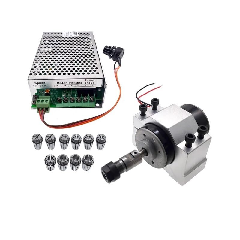 Spindel-Set, 200 W, 48 V DC, 0 ~ 60 V DC, einstellbarer Drehzahlregler, Netzteil, sowohl 110 V AC als auch 220 V AC für Graviermaschine (48 V, 200 W, 5)