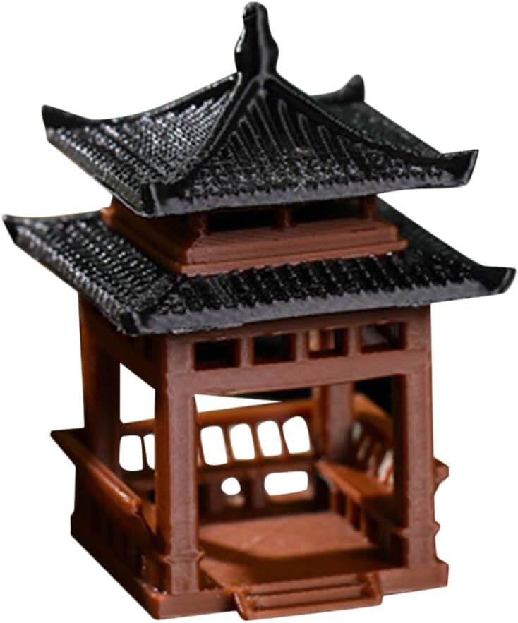 BESPORTBLE Mini Pagoda Statue Miniature Japanese Fairy Garden Pavilion Figurine for Flower Vase Micro Landscape Asian Zen Garden Home Aquarium Dollhouse Decoration