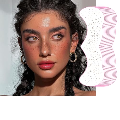 Glitter Freckles Face Tattoo, 12 Sheet Brown Face Glitter Waterproof Freckles, Makeup Patches, Face Tattoos for Women