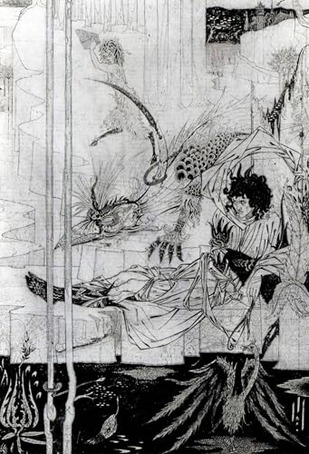 Rey Arturo cuadro decorativo de oficina lienzo de Aubrey Beardsley para despachos elegantes