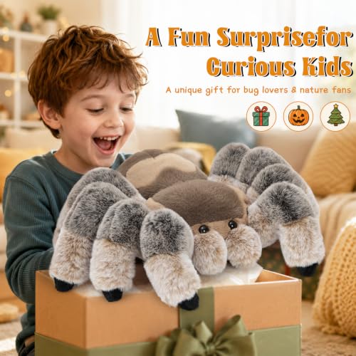 Image of MorisMos Large Spider Plush, 18 inch Giant Stuffed Animal Spider