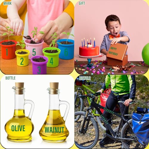 Image of 970 Pcs 10 Sheets Letter Stickers,Self Adhesive Waterproof 1 Inch Mailbox Numbers Vinyl Stickers,Alphabet Decals for Water Bottle,Window,Door,Classroom,Car,Laptop,Scrapbook (Green, 1 Inch)