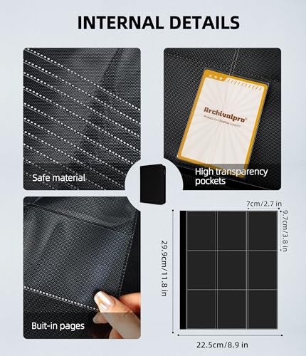 Image of Premium 9 Pocket Card Binder, Holds 360 Cards for MTG TCG Sports Game Cards(Black,9 Pocket)