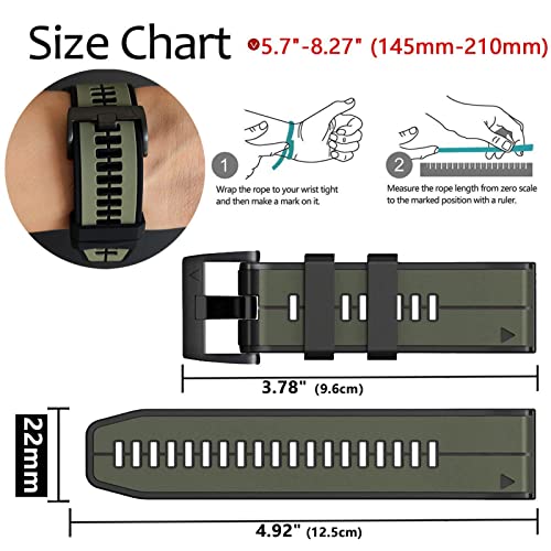 Correa de silicona 22mm para Garmin miniatura 7