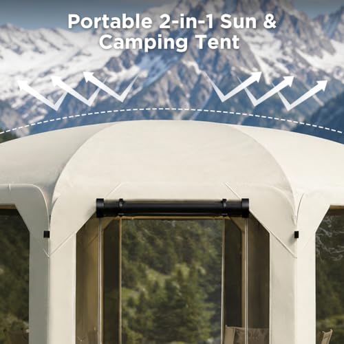 Pop Up Screen Tent for Family Camping, 10x10ft Instant Portable Canopy Screen House with Carry Bag, Windproof Sandbags & Stakes, Outdoor Mesh Shelter for Patio Beach Picnic Party Backyard - image 6