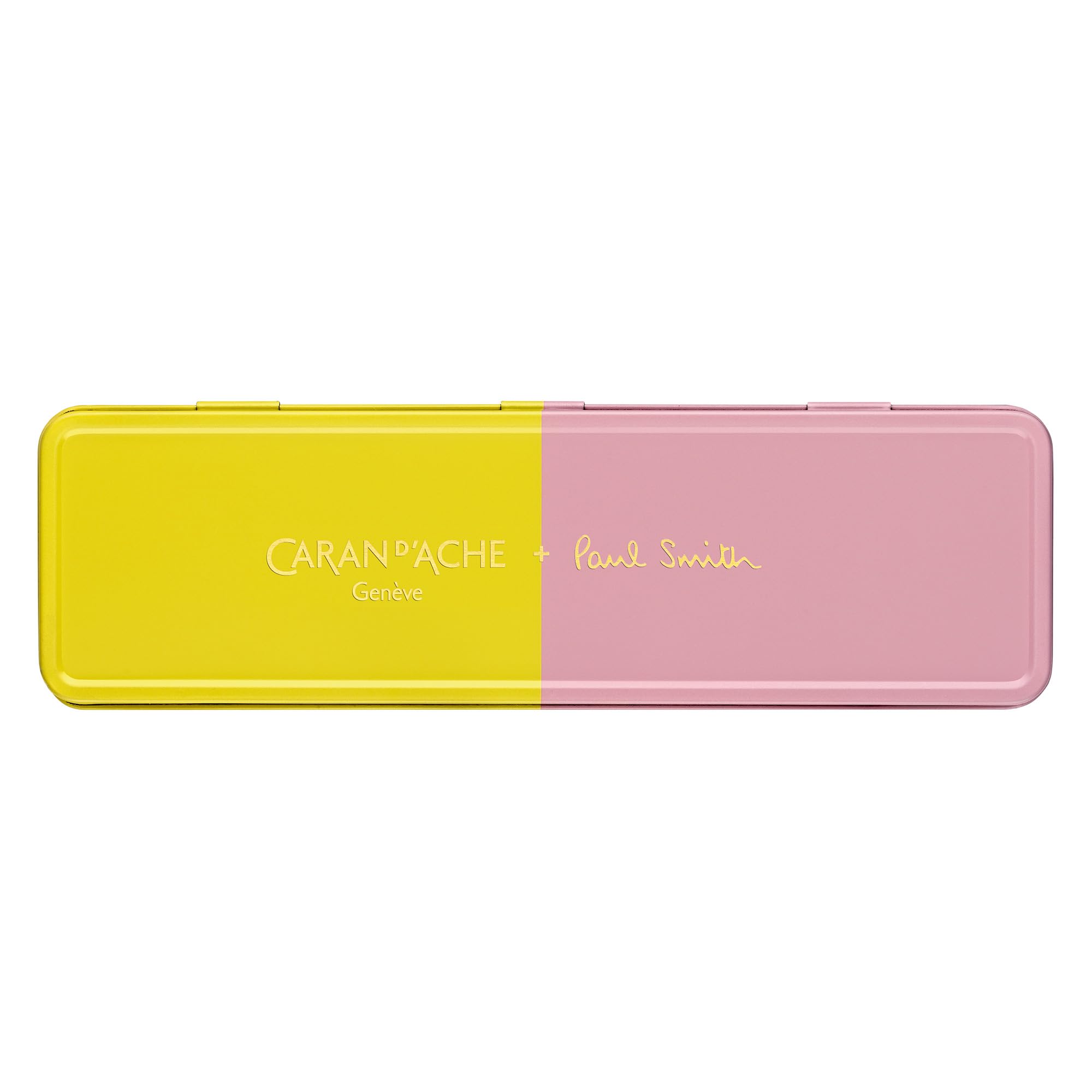 Caran d'Ache 849 PAUL SMITH Kugelschreiber in der Farbe: Yellow/Rose Pink, Aluminium, Goliath Mine in Schwarz Medium, Länge: 12,5cm, NM0849.341