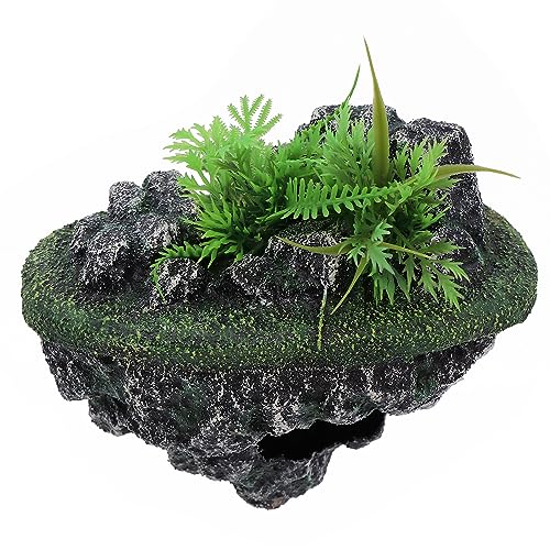 Image of AQUA KT Turtle Floating Rock Tortoise Dock Basking Island Platform for Aquarium Pond Terrarium Habitat Decoration