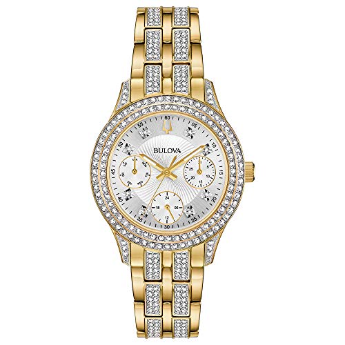Bulova Women's 98N112 Swarovski Crystal Analog Display Quartz Gold Watch