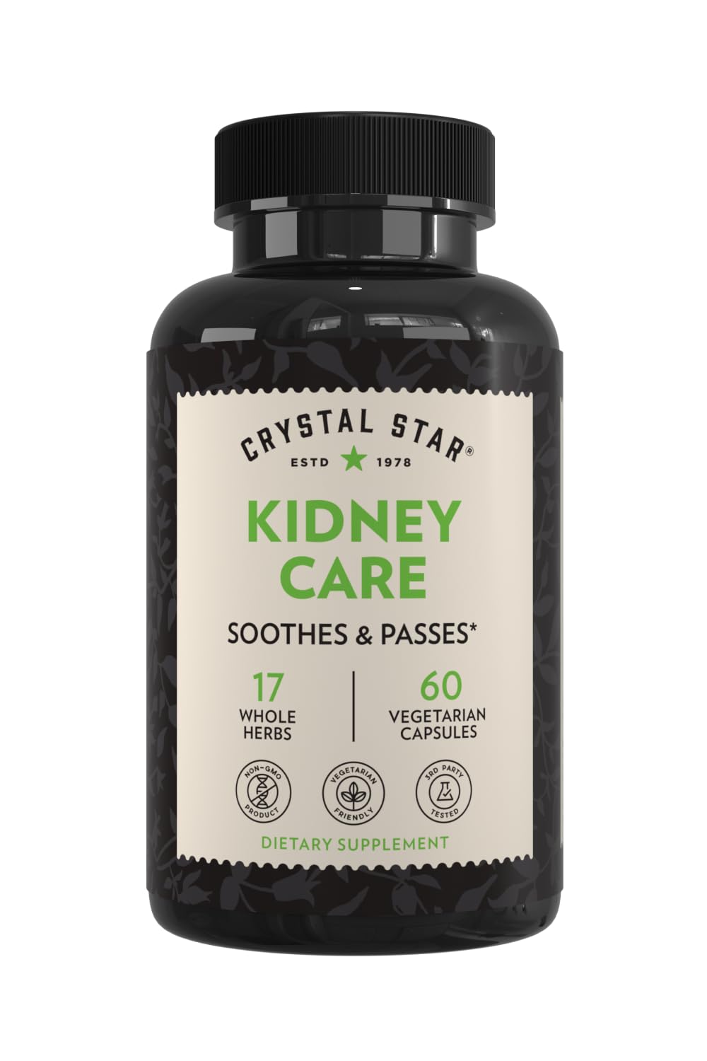 Crystal Star Kidney Care (60 Capsules) – Herbal Supplement for Kidney Cleanse, Detox & Support - Stone Root, Gravel Root & Hydrangea Root - Non-GMO