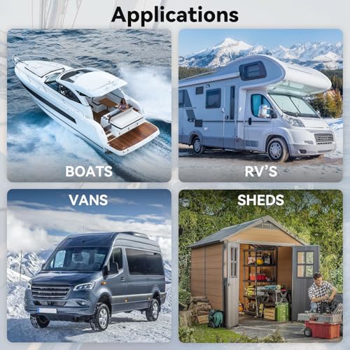 Image of Boat Engine Compartment Heater Built-in Thermostat, 500W Boat Cabin Heater with Safe PTC Element and Waterproof Fan HMA500 Multi-Use Boat Bilge Heater to Prevent Your Cabin Pump from Freezing, White