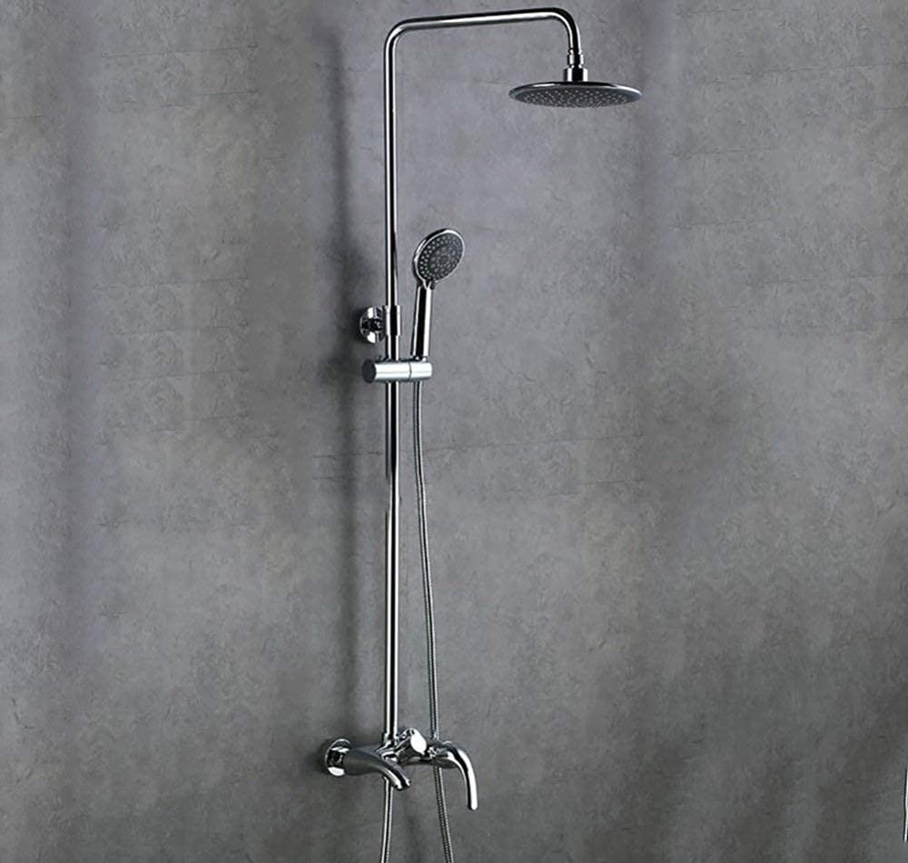Douche de massage murale et colonne de douche réglable en hauteur avec mitigeur