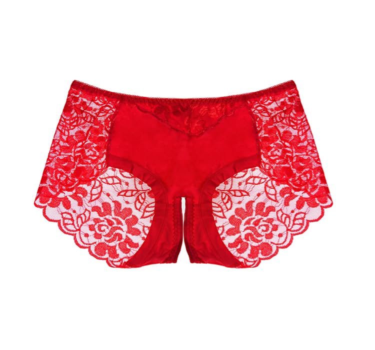 Charinor Sexy Dessous: Erotische Unterwäsche für Damen - Slip Ouvert mit offenem Schritt - Reizwäsche für Frauen - String Tanga Damen (Rot, L)