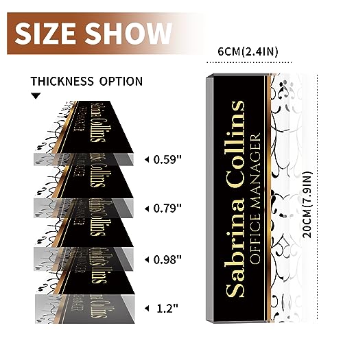 Image of Name Plate for Desk, Desk Name Plate Personalized, Office Decor for Women Men, Acrylic Desktop Accessories, Office Appreciation Gifts for Boss Social Workers Nurse Teacher Employee (Black Stripes)