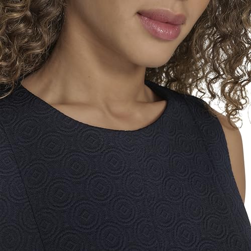 Image of Tommy Hilfiger Women's Sleeveless Jewel Neck Novelty Button Tweed Mini Sheath Dress