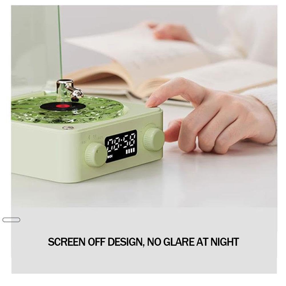 Lecteur vinyle The Waves - Lecteur de disque vinyle rétro Bluetooth avec haut-parleur, aide au sommeil - Caisson de basses avec lumière RVB - Support carte TF