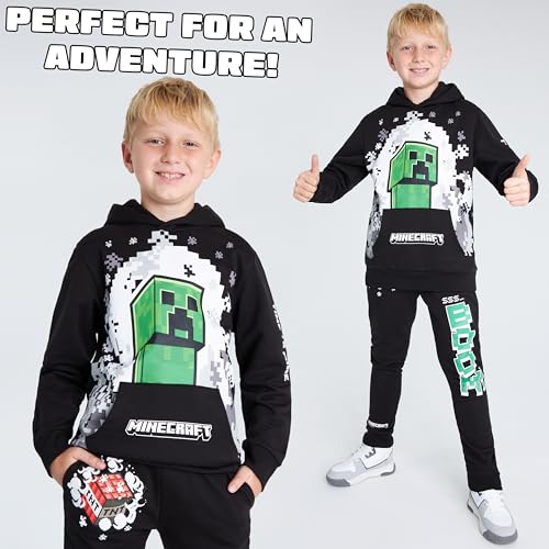 Image of Minecraft Boys Pants Set - Cozy Hoodie and Joggers for Kids - Fun Gifts for Boys