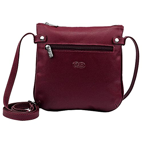 Bolsa Transversal Feminina TULIPA em Couro (Vinho)