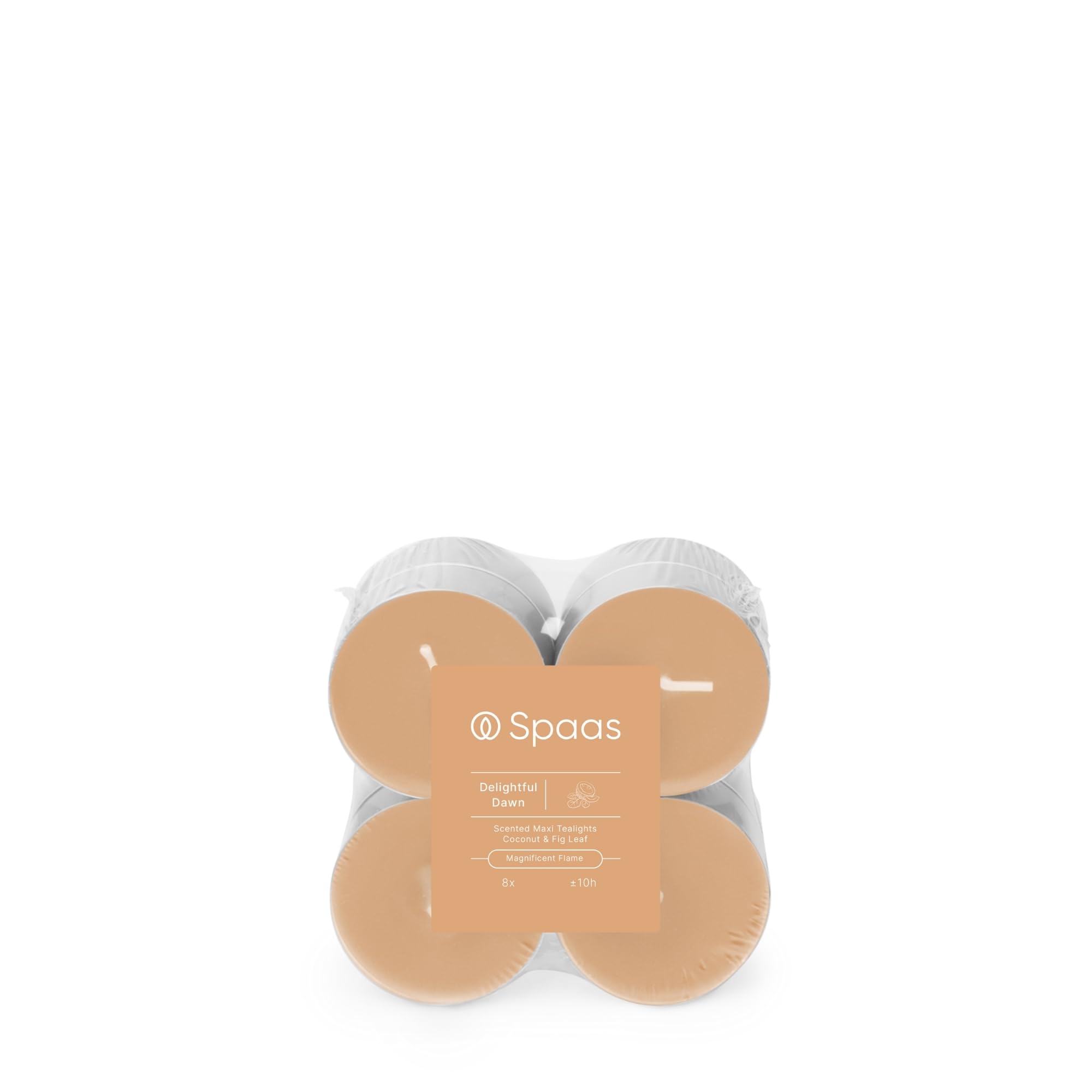 Spaas Terracotta Orange Maxi Scented Tealights Flatpack X8 10H - Delightful Dawn
