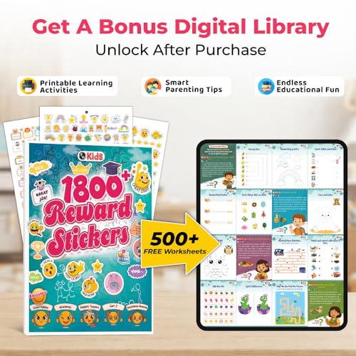 Image of 1800+ Reward Stickers Book for Kids | Cool Fun Sticker Set For Boys & Girls | Ideal for Teachers, Parents & Classroom Rewards Stickers, Learning, Achievement & Behavior Chart For Growing Children