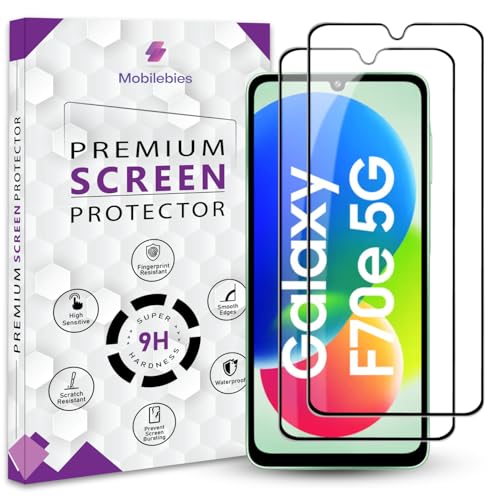 Image of Premium Tempered Glass Screen Protector Guard For Samsung Galaxy F70e 5G (6.7 Inch, Pack of 2) | Edge to Edge Coverage With Easy to installation kit