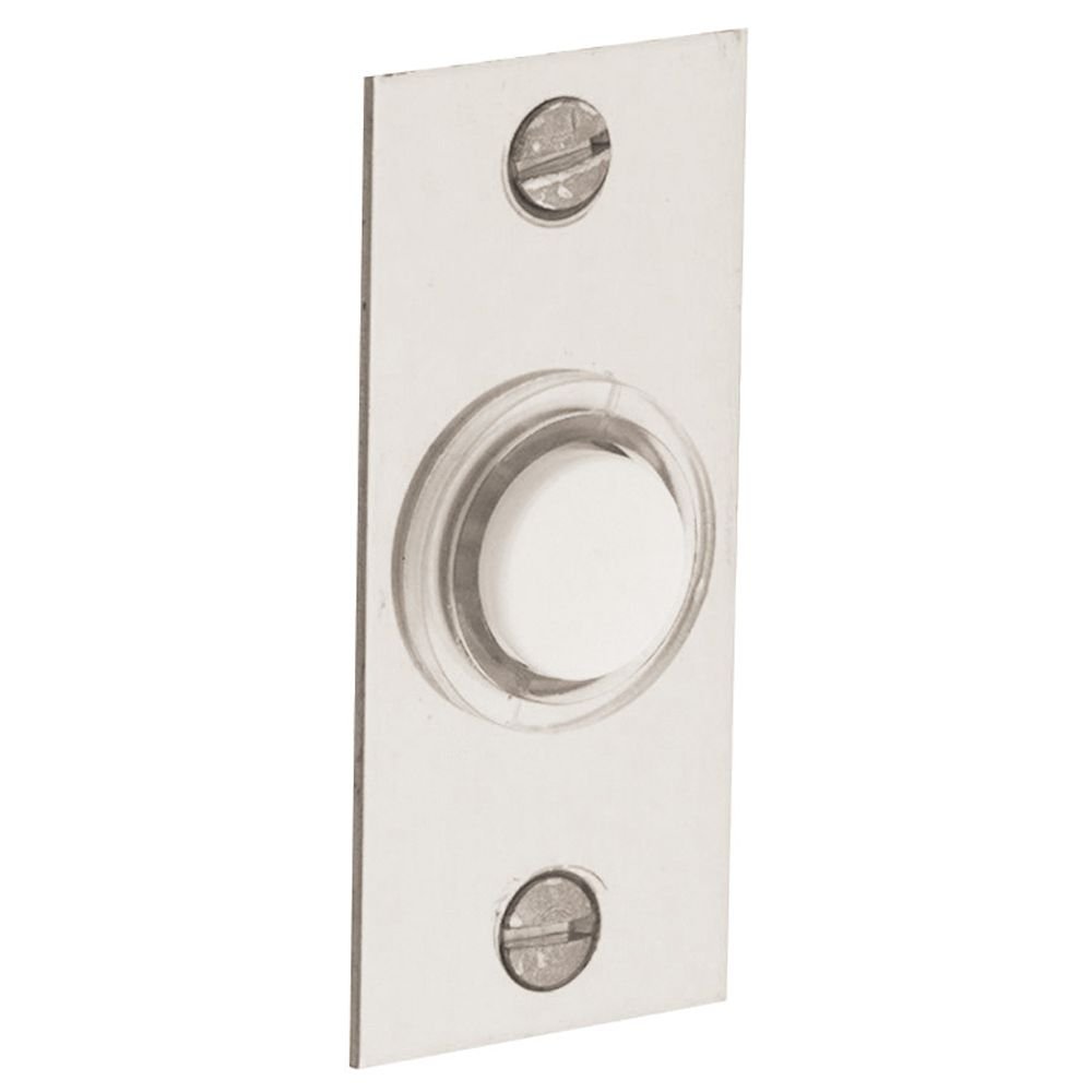 Bouton de sonnette Baudouin rectangulaire anti-oxydation nickel brillant