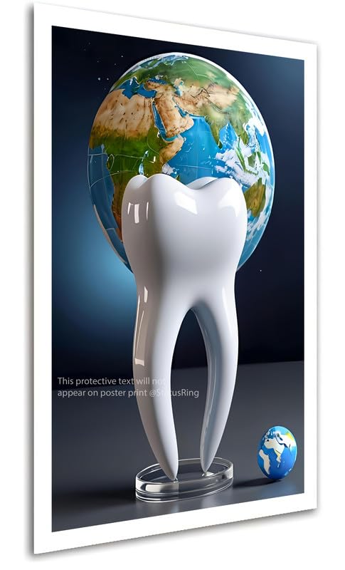Globe tooth art Dental Clinic Poster Artwork StatusRing Dentist Poster without Frame-picture-28
