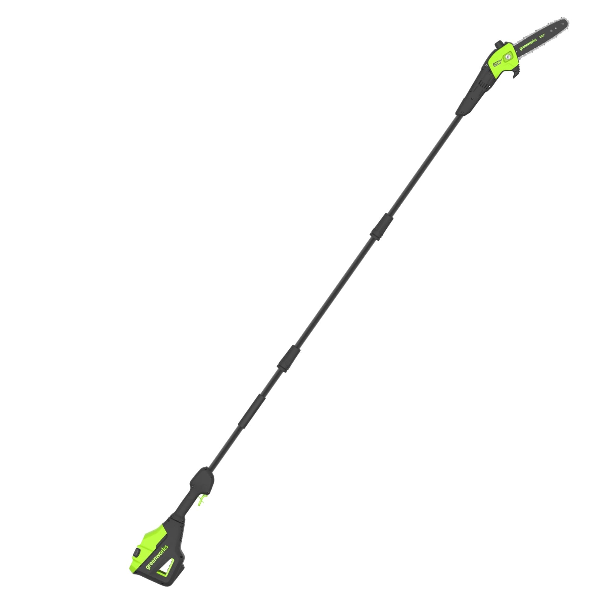 greenworks 60v pro 10-inch cordless pole saw (only tool), 13m/s cutting speed, brushless motor, auto oiling