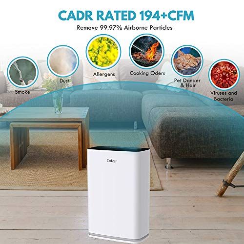 Colzer Air Purifier with True HEPA Air Filter, Air Purifier for Large Room, for Spaces Up to 800 Sq Ft, Perfect for Home/Office with Filter - Thumbnail 6