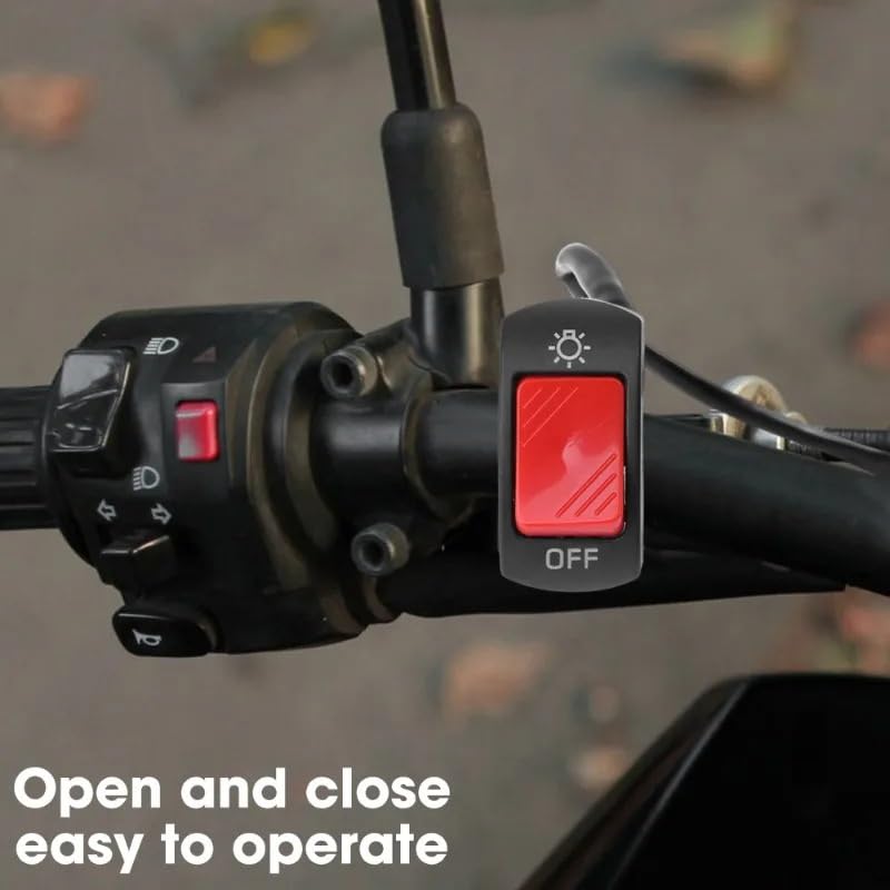 Interrupteur de moto guidon rouge bouton de commande phare signalisation - 3