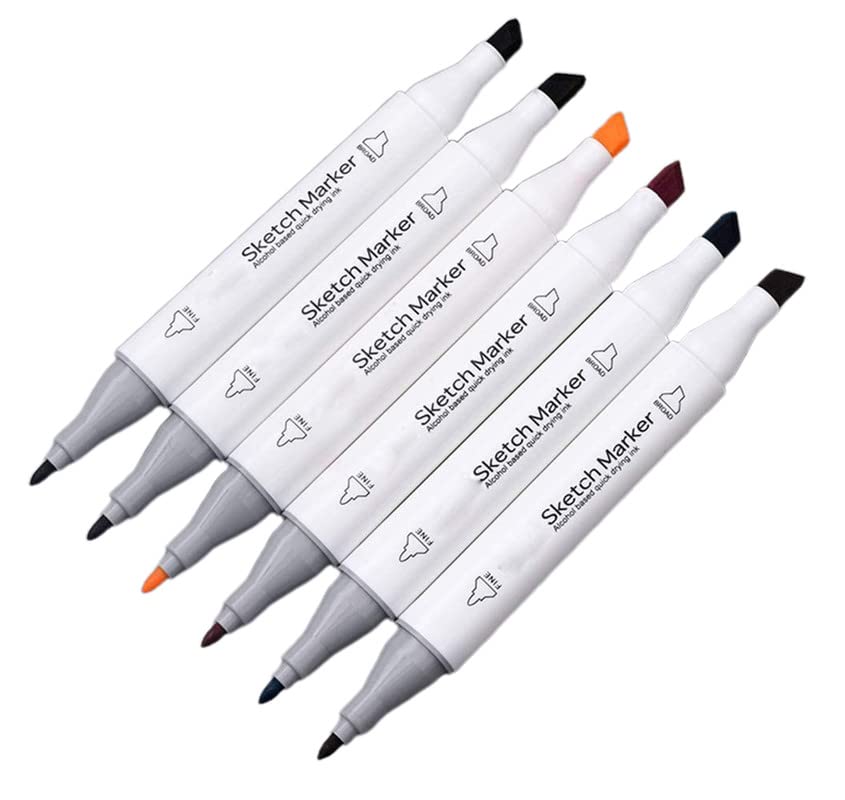 Image of Crackles Dual Tip Twin Head Marker Pen Set With Different Color For Kids & Adults For Sketching
