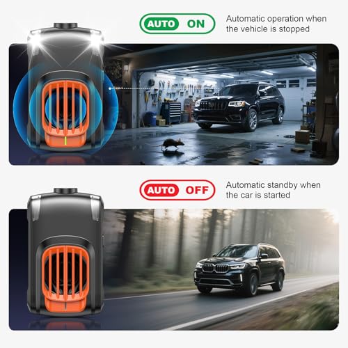 SOKTNEU Marderschreck Auto, Ultraschall Marderabwehr mit Flexible Stromversorgung, Marderabwehr Auto für Motorraum inkl an 12V Autobatterie, für Auto, Garten, Dachboden - 2 Stück