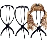 Little Syohe Wig Holder,Wig Stand,Wig Stand for Wigs, Portable Wig Head Stand for Women Collapsible