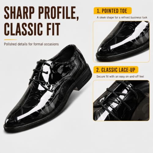 Zapatos de vestir para hombre Surwin estilo Derby con cordones en negro talla 42 6