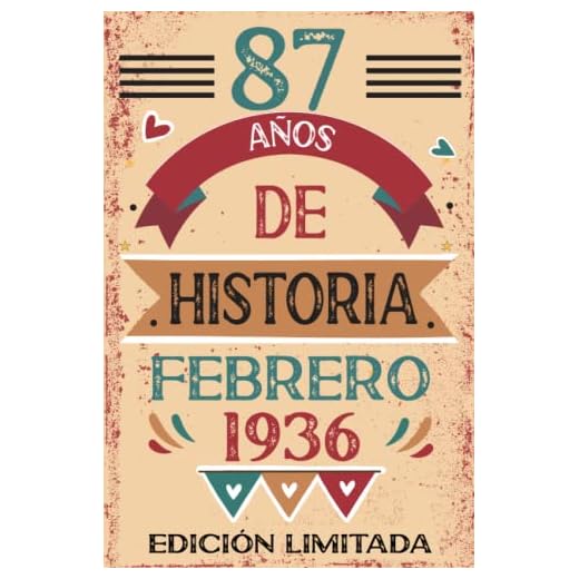 87 Años De Historia Febrero 1936: Libro de visitas, cuaderno, 110 páginas de felicitaciones, idea de regalo, regalo Para la esposa, novia, mujer, La madre