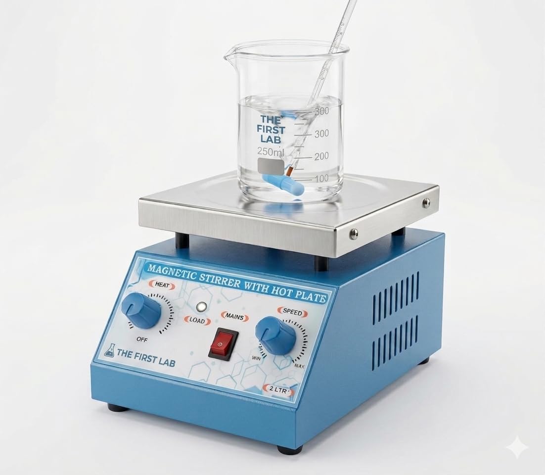 Magnetic Stirrer Hot Plate – 280°C (536°F), 50-1500 RPM, 2000mL Capacity, With Temp Probe & Brushless Motor – Lab Stirring & Heating
