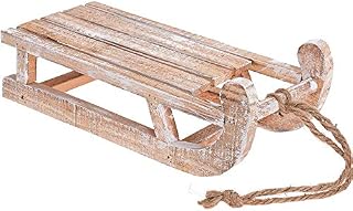 Home & Styling Wooden Ornamental Sledge Sleigh Christmas Xmas Decoration Ornament (Small White Wash)