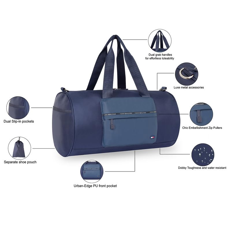 Image of TOMMY HILFIGER Gym Bags for Men, One Size, Navy, Shawnee | Duffel Bag for Travel Women