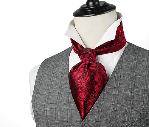 Image of MIPPO Men's Ascot Paisley Floral Jacquard Woven Gift Cravat Tie