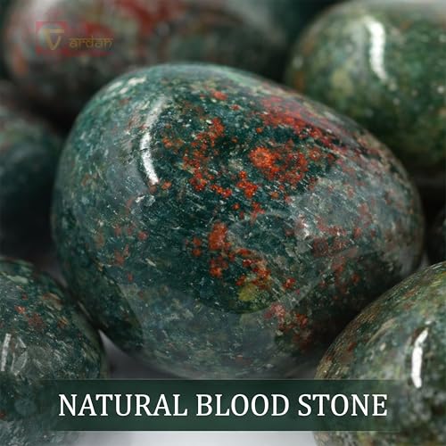 Image of Crystal Bloodstone Tumble Stone | 50 gm Tumbled Gemstones | Reiki Healing Stones | Home Decor Pebbles | Aquarium Gravel | Garden & Table Decor