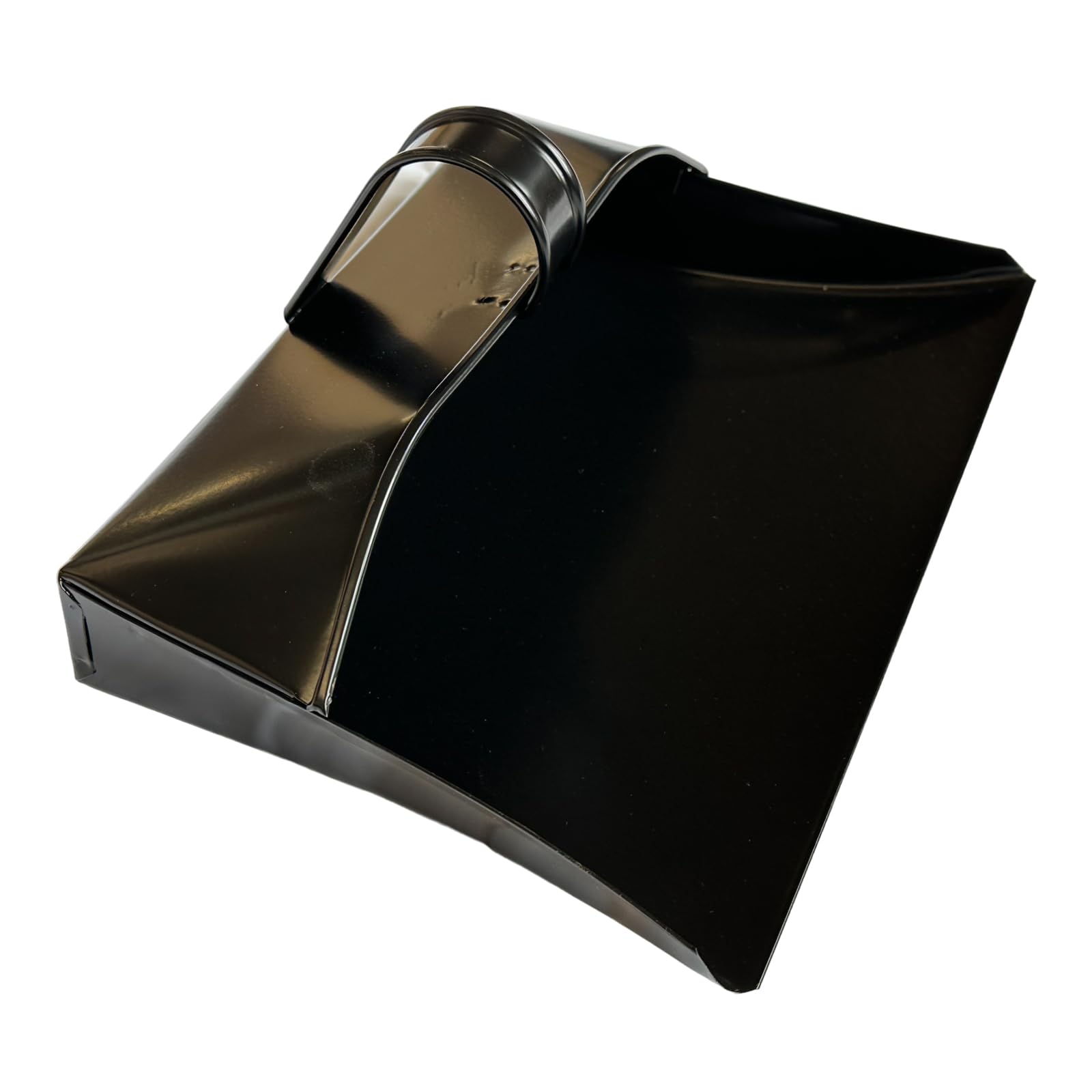 LS Heavy Duty Metal Long Handle Dustpan Black Steel Industrial Dust Pan with Comfortable Grip Durable Rust-Resistant Pan for Workshop Garage Home & Outdoor Cleaning (DustPan)
