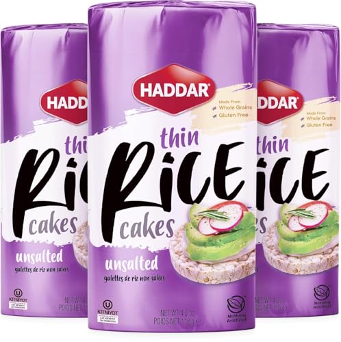 Haddar Wholegrain Rice Cakes 4.2oz (3 Pack) Made From Brown Rice | All Natural, Gluten Free, Vegan, Non GMO | Low Fat & Low Calorie | Zero Sugar | Certified Kosher (including Passover)