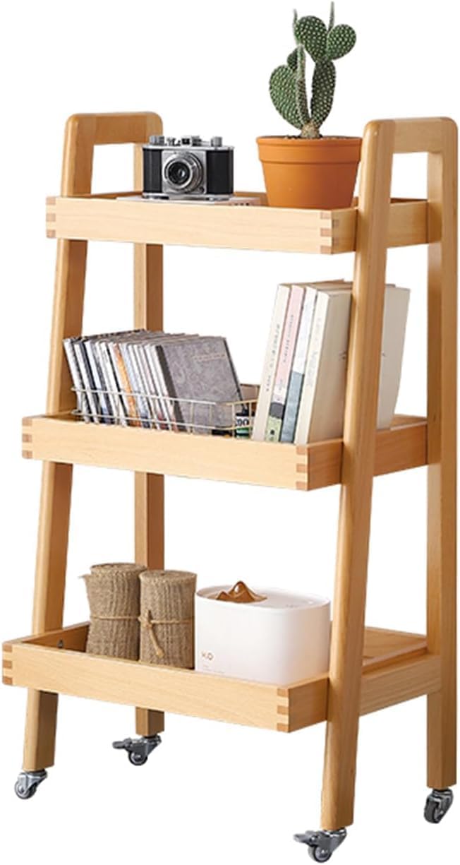Aimery Office End Table Large Capacity Sofa Side Table Mobile Coffee Table with Tray and Brake Wheels End Table for Study Dessert Shop Flower Shop (Color : B, Size : 45 * 26.5 * 84CM)
