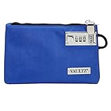 Vaultz Money Bag with Lock - 5 x 8 Inch, Men & Women's Locking Accessories Pouch for Cash, Bank Deposits, Wallet, Medicine, Phone and Credit Cards - BLUE