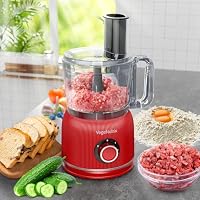 VegeNutrix 1500W Küchenmaschine und Mixer Kombination, 2,5L Zerkleinerer für Fleisch, Gemüse und Teig, 2L Standmixer mit Glasbehälter, 2 Geschwindigkeitsstufen&Pulsfunktion für Smoothies, Saft usw. – Ansicht 7
