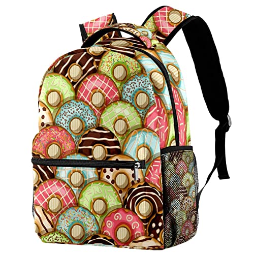 Sac à dos de voyage pour fille et garçon avec motif donuts coloré