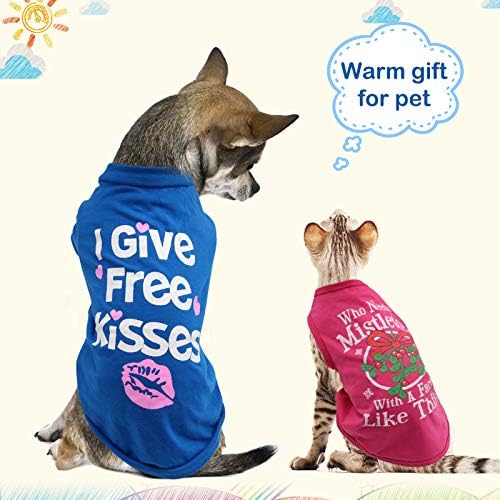 HYLYUN Printed Puppy Shirt 6 Packs - Soft Breathable Pet T-Shirt Puppy Dog Clothes Soft Sweatshirt for Small Dogs and Cats L