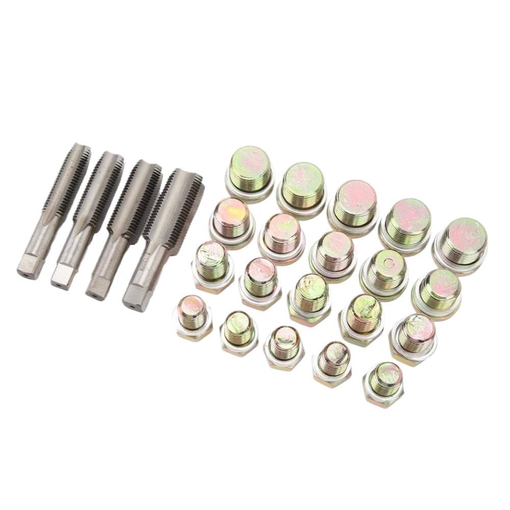 Kit di riparazione filettatura coppa olio da 64 pezzi Set di strumenti per tappo di scarico del cambio della coppa M13 M15 M17 M20