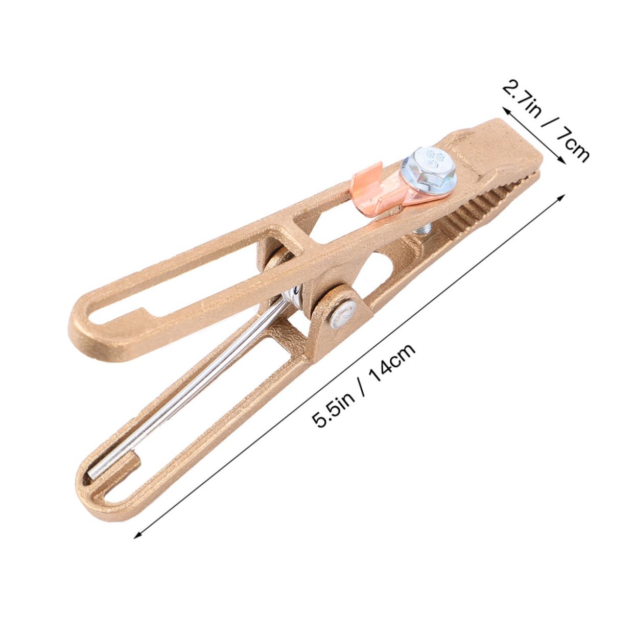 HOLIDYOYO 260A Copper Welding Ground Clamp Heavy Duty Electroplated Earth Clip for Manual Welder Excellent Clamping Power Compatible with Various Welding Equipment