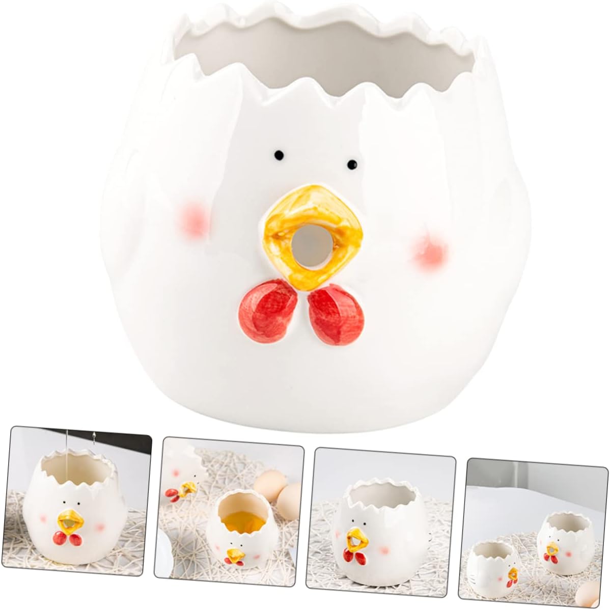 Adorable Ceramic Egg White Separator Tool for Baking and Cooking Smooth Inner for Easy Yolk Separation Dishwasher Safe and Cute Design for Kitchen Use